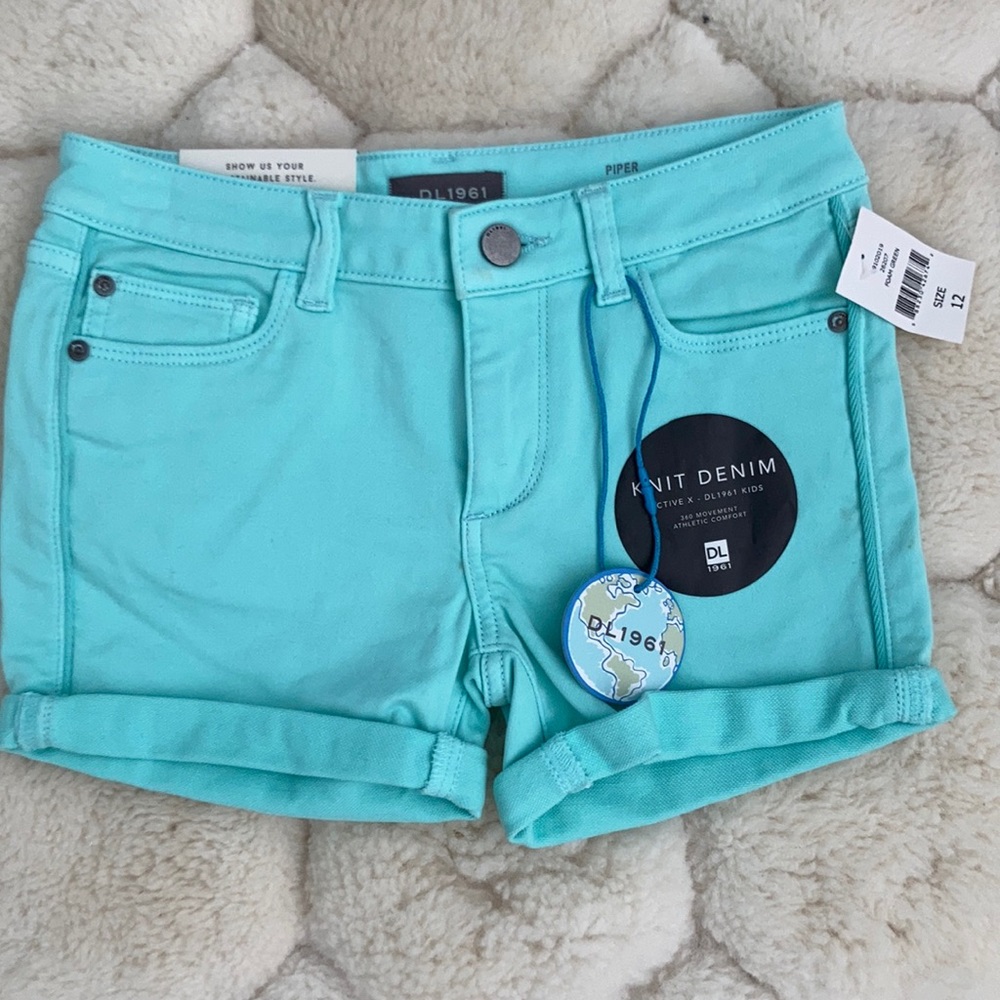 Teal denim shorts!